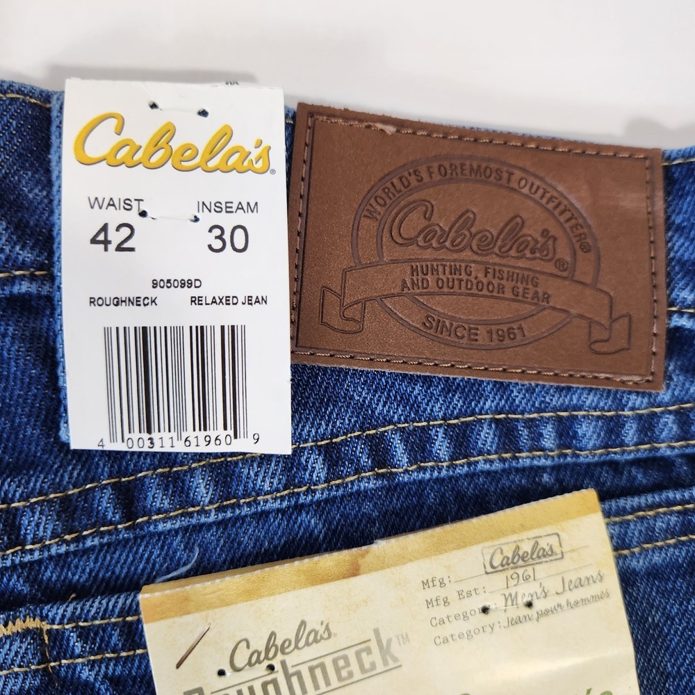 NEW Cabela's Roughneck Relaxed Fit Jeans Sz 42x30 NWT Workwear Dad Jeans Cotton